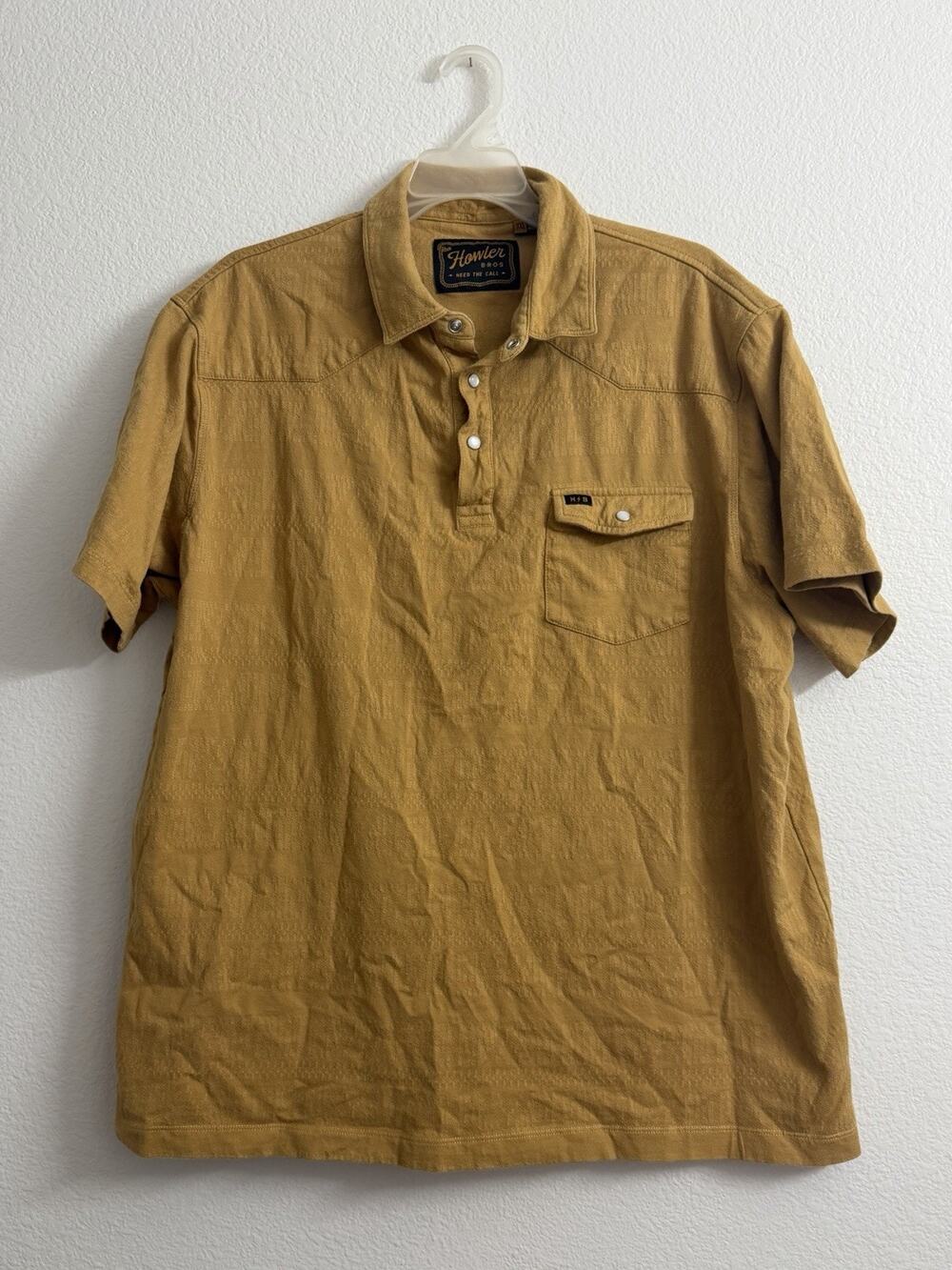 Howler Brothers Ranchero Polo Pearl Snap Shirt Short Sleeve Men’s 2XL